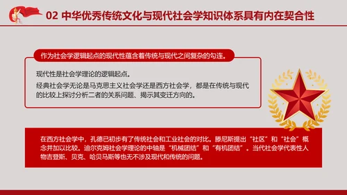 中国传统文化推动中国社会学自主知识体系的建构专题党课PPT