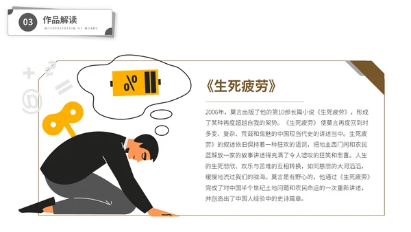 莫言名著小说作家名人介绍通用PPT模板