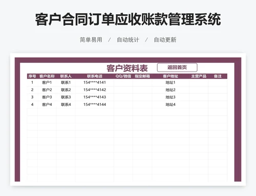 客户合同订单应收账款管理系统