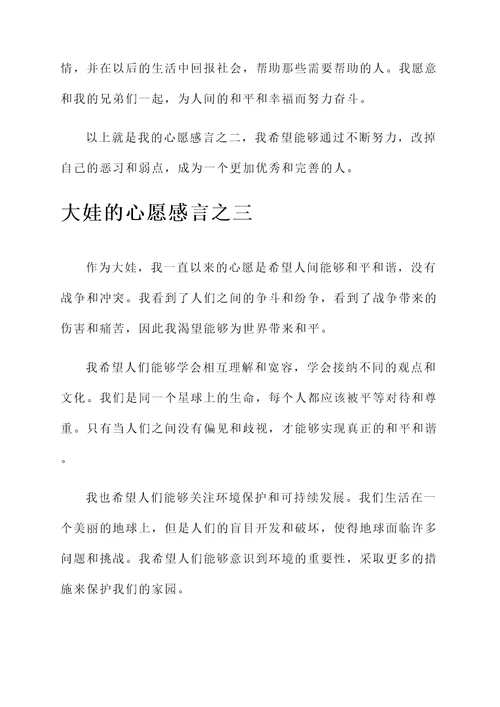 大娃的心愿感言