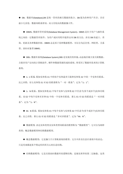 2023年计算机等级考试三级数据库技术常用名词解释.docx