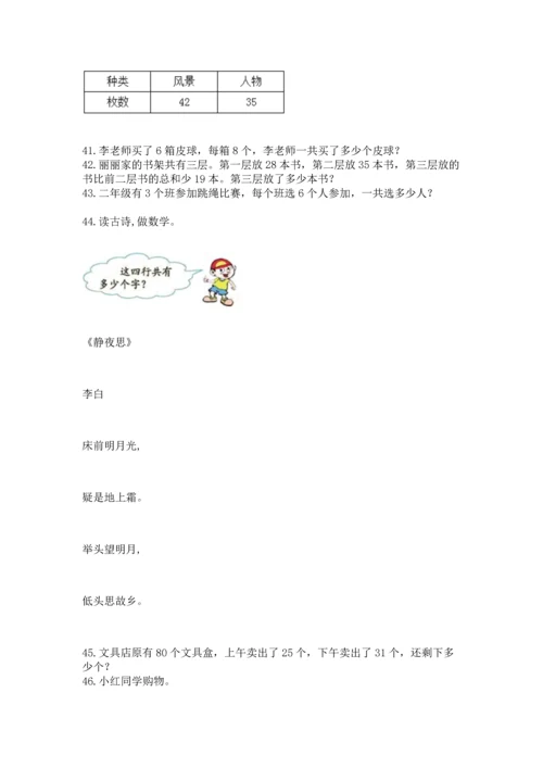 小学二年级上册数学应用题100道附参考答案（实用）.docx
