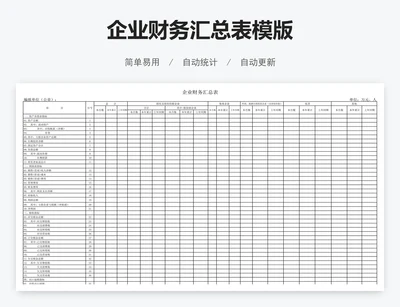企业财务汇总表模版