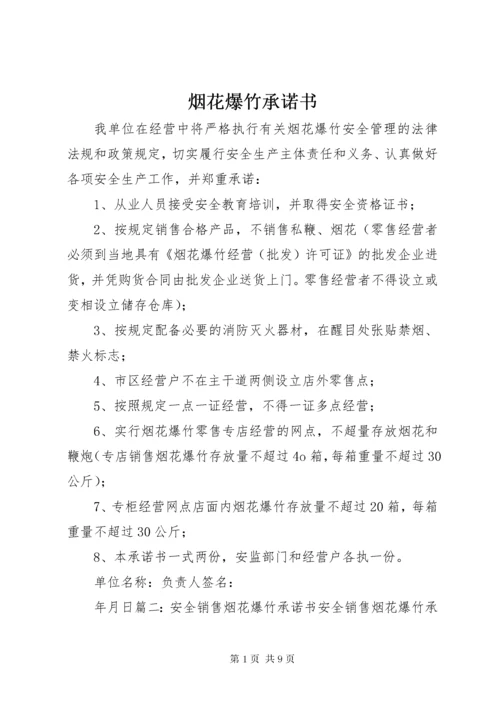 烟花爆竹承诺书.docx