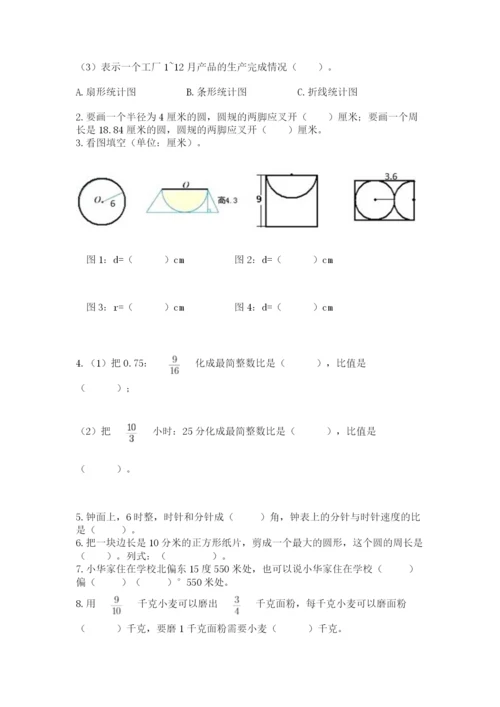 人教版小学六年级上册数学期末测试卷答案下载.docx