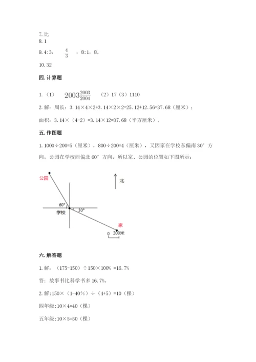 2022六年级上册数学期末测试卷（历年真题）word版.docx