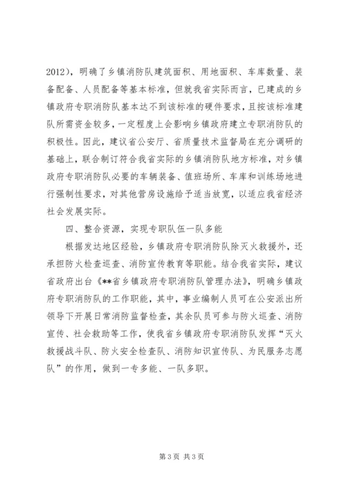 加强和改进乡镇政府专职消防队建设.docx