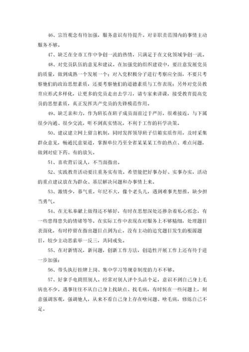 批评意见清单精选2篇.docx