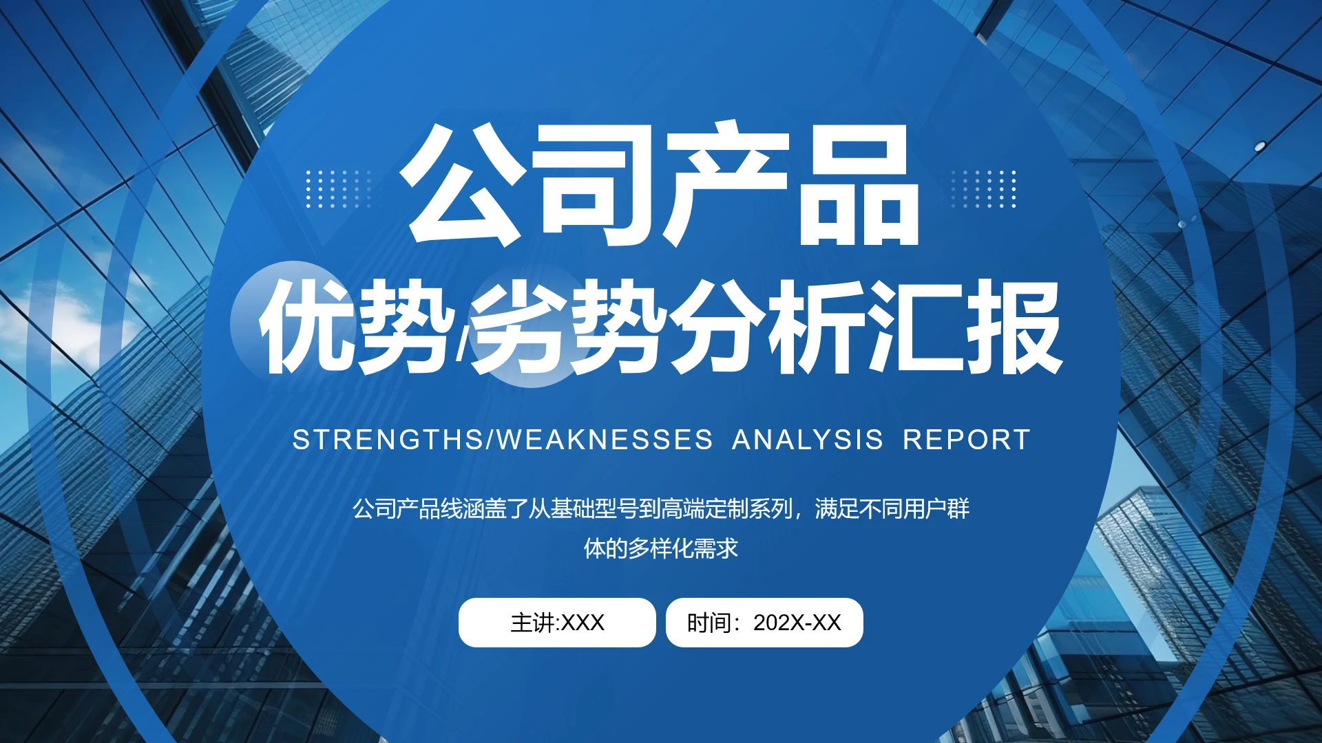 公司产品优势劣势分析汇报SWTO分析模版PPT