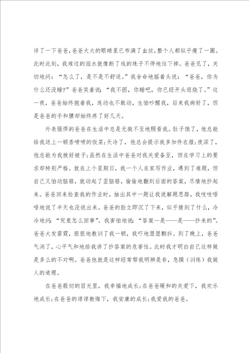 父亲节感谢父爱作文800字10篇