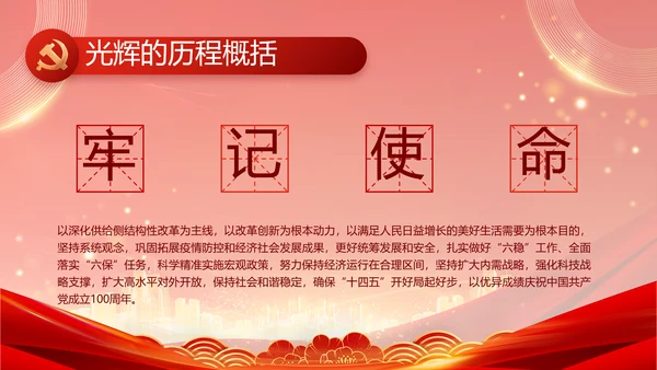 红色党建民主生活会学习主题动态PPT模板