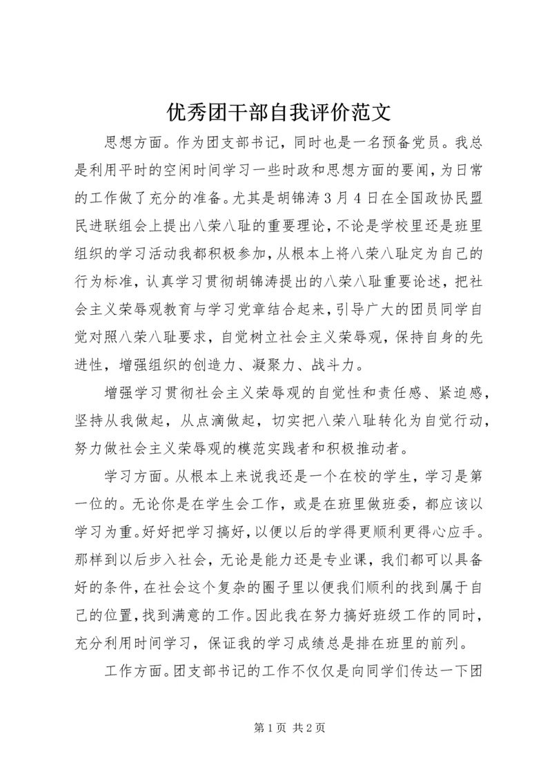 优秀团干部自我评价范文.docx