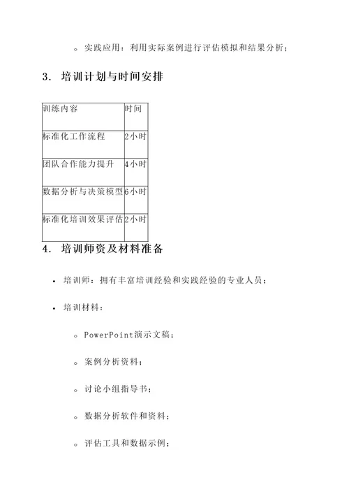 团体标准化培训方案