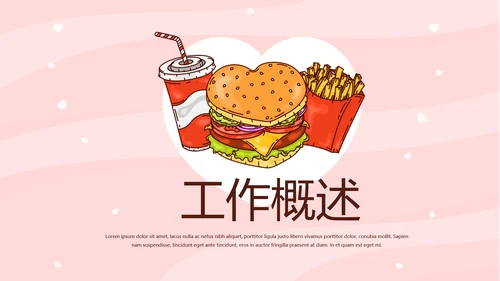 粉色时尚汉堡美食动态PPT