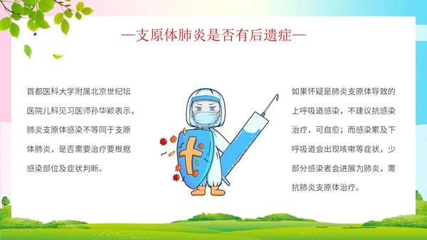 简约清新为健康护航预防支原体肺炎支原体肺炎学习活动PPT模板