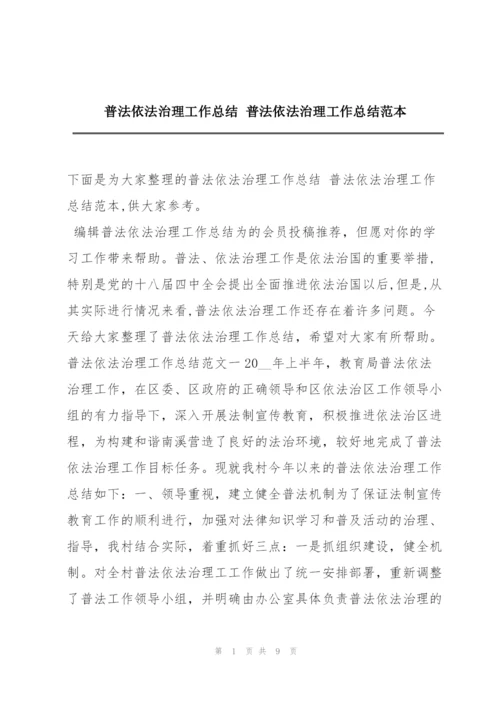 普法依法治理工作总结 普法依法治理工作总结范本.docx