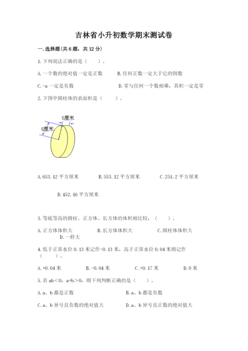 吉林省小升初数学期末测试卷及参考答案一套.docx