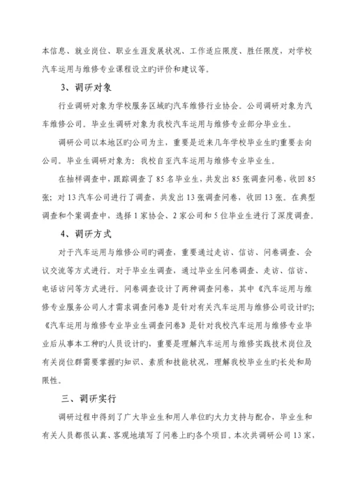 汽车运用与维修专业人才需求调研综合报告.docx