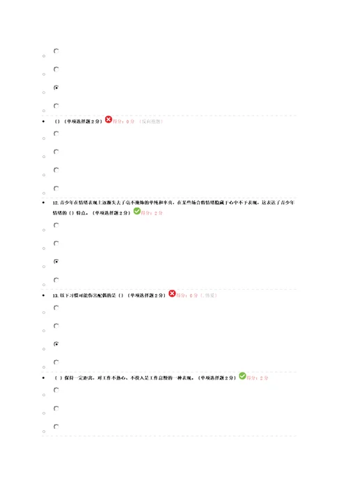 2016年度专业技术人员心理健康与心理调适测试