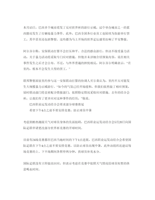 精编世界杯安保工作参考计划范文.docx