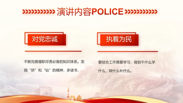 红色大气公安警察工作汇报动态PPT