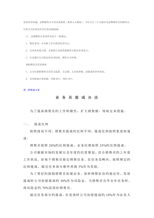 常见几种销售人员业务员提成管理新版制度.docx