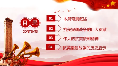 学习中国共产党党史抗美援朝精神PPT模板