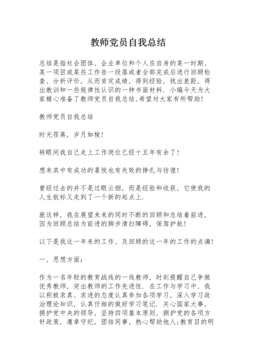 教师党员自我总结.docx