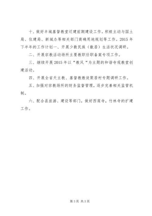 乡镇民宗局上半年总结及下半年工作计划.docx