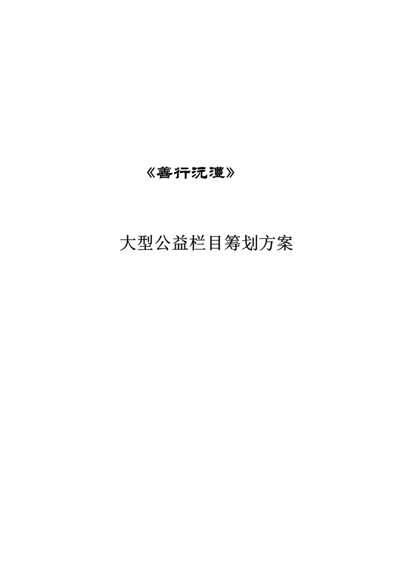 公益常德电视栏目策划方案.docx