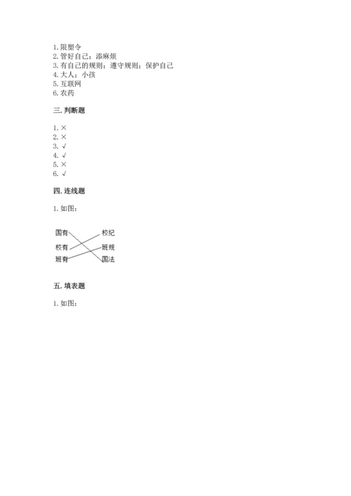 2022秋部编版四年级上册道德与法治期末测试卷有答案解析.docx