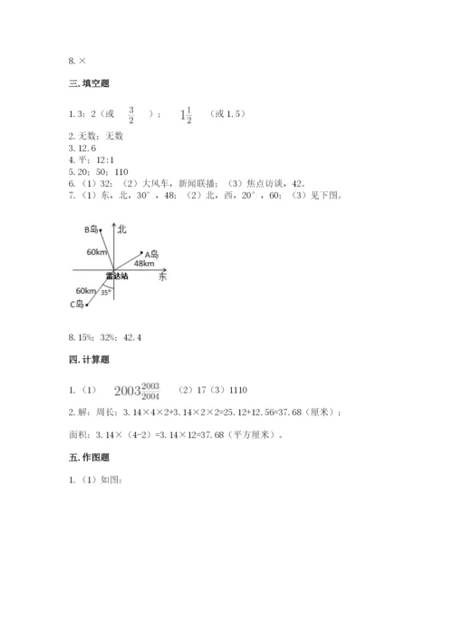 2022人教版六年级上册数学期末考试试卷含答案（达标题）.docx