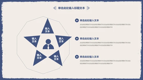 古典雅致蓝花女性述职报告通用PPT模板