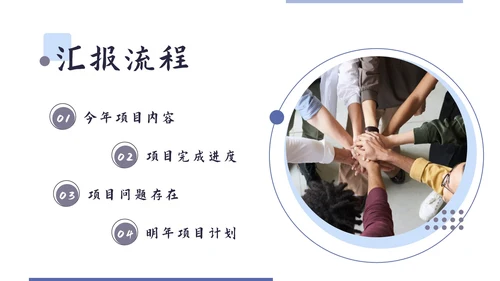 紫色简约项目总结汇报PPT模板