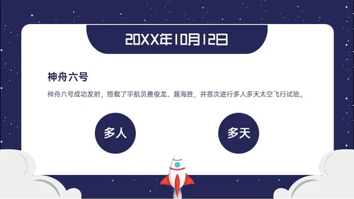 蓝色卡通风格中国航天发展史简介PPT课件