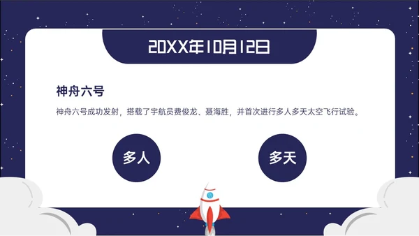 蓝色卡通风格中国航天发展史简介PPT课件