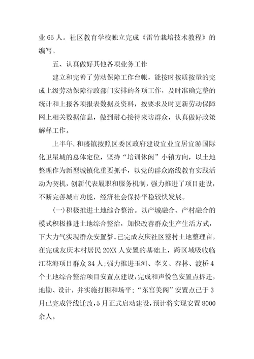 乡镇就业和社会保障服务中心的工作总结