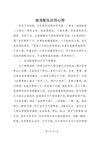 地龙配伍应用心得.docx