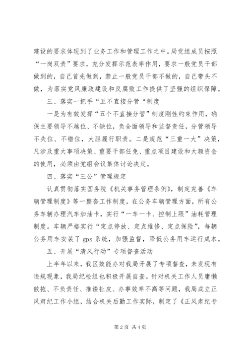 5区机关事务管理局上半年党风廉政建设工作总结_.docx