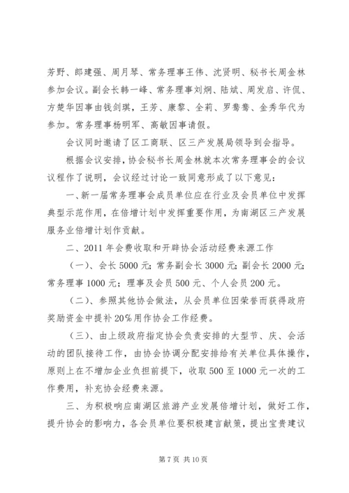 会展行业协会第二次理事会议程范文大全.docx