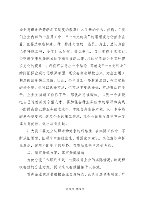 做好人员分流安置工作的几点思考 (6).docx