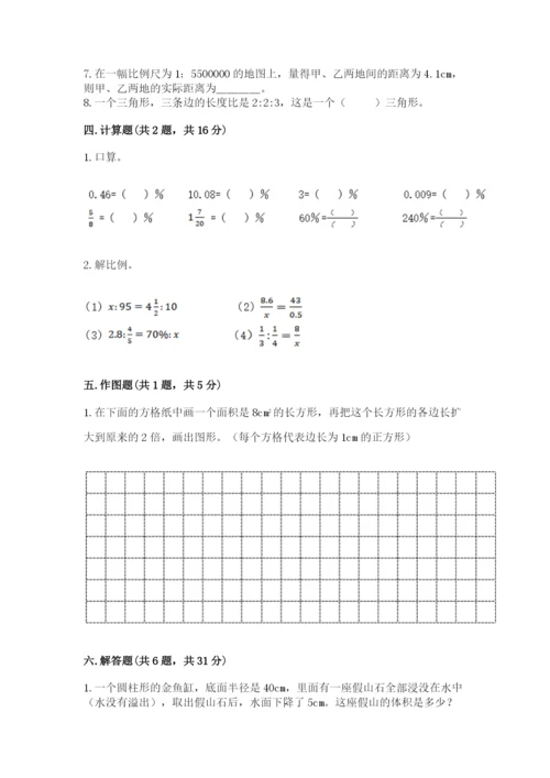 小学六年级下册数学期末卷附参考答案（模拟题）.docx