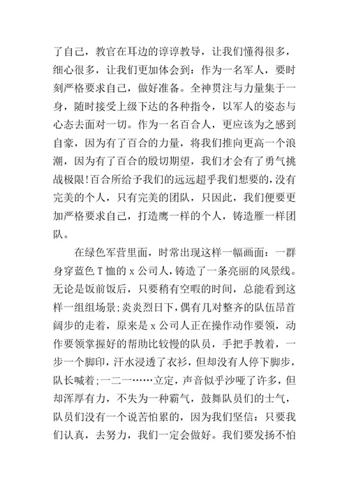 公司军训体会