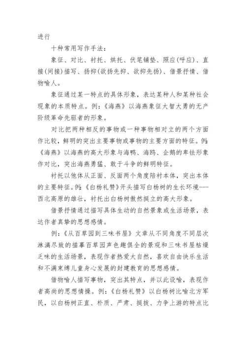 人教版七年级语文知识点总结.docx