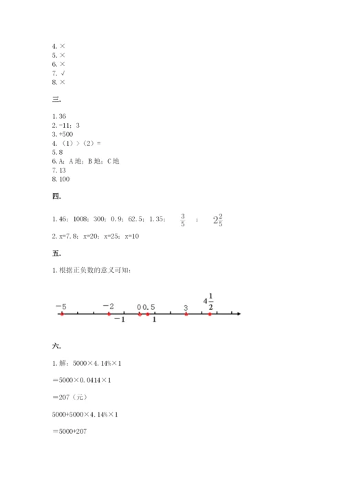 最新人教版小升初数学模拟试卷附答案（研优卷）.docx