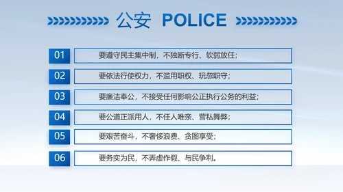 蓝色大气公安警察简介动态PPT