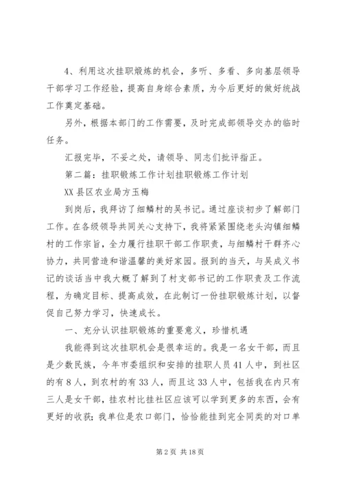 第一篇：乡镇挂职锻炼工作计划尊敬的孙部长、各位领导、同志们：.docx