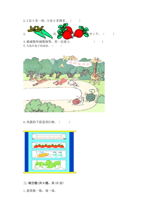 人教版一年级上册数学期中测试卷带答案（培优a卷）.docx