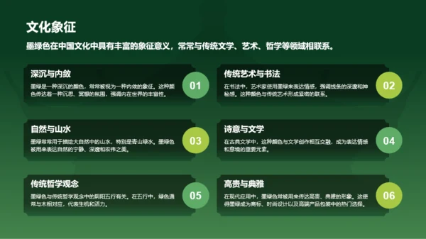 绿色国风中国传统配色墨绿介绍PPT模板