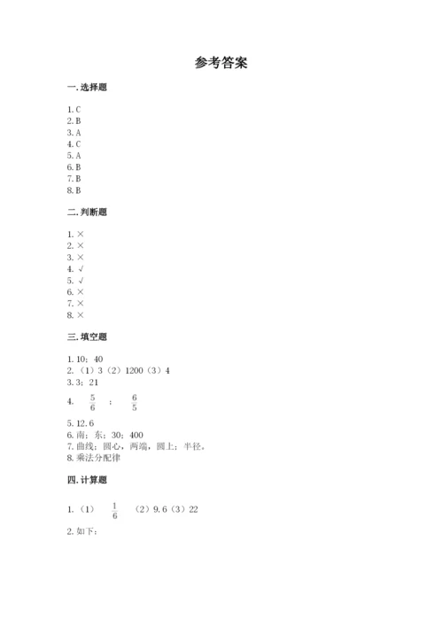 人教版数学六年级上册期末测试卷带答案（轻巧夺冠）.docx